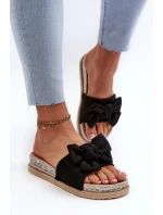 Dámské žabky na platformě s mašlí černé model 21653530 - Boto Dámské žabky na platformě s mašlí černé model 21653530 - Boto