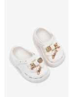 Dětské Dívčí Pantofle Z Pěny S Mašlí A Ozdobami Bílé Selvana Dětské Dívčí Pantofle Z Pěny S Mašlí A Ozdobami Bílé Selvana