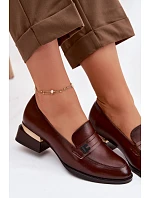 Dámské polobotky na klínu Vinceza 58625 Hnědé