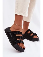 Dámské pantofle na masivní platformě s pásky Big Star model 22069662 Černé - Big Star Shoes Dámské pantofle na masivní platformě s pásky Big Star model 22069662 Černé - Big Star Shoes