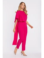 Asymetrický overal s a pasem fuchsiový model 22040576 - Moe Asymetrický overal s a pasem fuchsiový model 22040576 - Moe