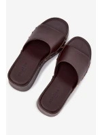 Dámské pantofle na platformě 78-200 Tmavě hnědá - Stephan Paris