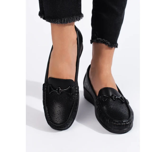 Trendy dámské černé mokasíny bez podpatku Trendy dámské černé mokasíny bez podpatku