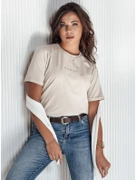 Dámské tričko WOMAN beige FashionStreet RY2552 Dámské tričko WOMAN beige FashionStreet RY2552