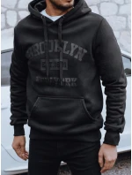 Pánská zateplená mikina s potiskem černá model 21992979 - Dstreet