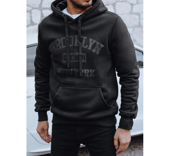 Pánská zateplená mikina s potiskem černá model 21992979 - Dstreet