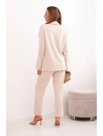 Komplet dámský s viskózou s ozdobami a elastickými kalhotami béžový Komplet dámský s viskózou s ozdobami a elastickými kalhotami béžový