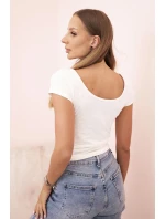 Dámská klasická bavlněná blůza s krátkým rukávem modrá