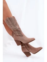 Kozačky Na Podpatku Béžové model 21691082 - S.Barski