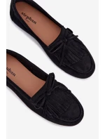 Dámské mokasíny s třásněmi černé model 21919027 - Boto