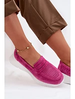 Dámské mokasiny z přírodního semiše na platformě model 22069604 Fuchsiová - VINCEZA