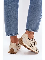 Kožené semišové dámské tenisky Big Star model 22074804 béžové - Big Star Shoes Kožené semišové dámské tenisky Big Star model 22074804 béžové - Big Star Shoes