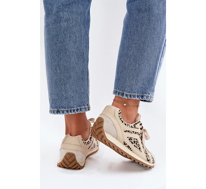 Kožené semišové dámské tenisky Big Star model 22074804 béžové - Big Star Shoes Kožené semišové dámské tenisky Big Star model 22074804 béžové - Big Star Shoes