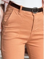 Dámské kalhoty slim fit s páskem TAIRONIK brick Dstreet UY2543