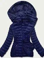 Tmavě modrá prošívaná dámská bunda pro přechodné období (5M783-215)