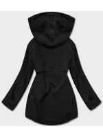 Tenká černá dámská bunda s podšívkou (B8128-1)