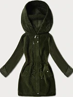 Vlněná bunda z alpaky s kapucí army (W214#)
