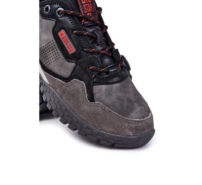 Pánská klasická sportovní obuv Memory Foam Big Star KK174271 šedá Pánská klasická sportovní obuv Memory Foam Big Star KK174271 šedá