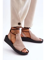 Zazoo 2743 Semišové sandály na klíně Beige Zazoo 2743 Semišové sandály na klíně Beige