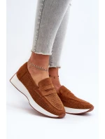 Dámské mokasíny na platformě z semiše Camel model 21656664 - Boto