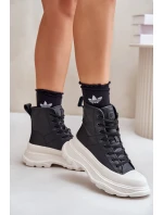 Kožené Zateplené Tenisky Na Masivní Platformě Big Star model 21676148 Černé - Big Star Shoes Kožené Zateplené Tenisky Na Masivní Platformě Big Star model 21676148 Černé - Big Star Shoes