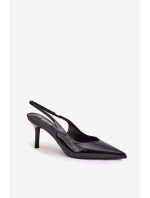 Lakované lodičky na jehlovém podpatku Černé model 21757883 - Boto