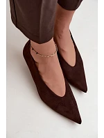 Kožené lodičky s kitten heel v čokoládové barvě Nuretta Kožené lodičky s kitten heel v čokoládové barvě Nuretta
