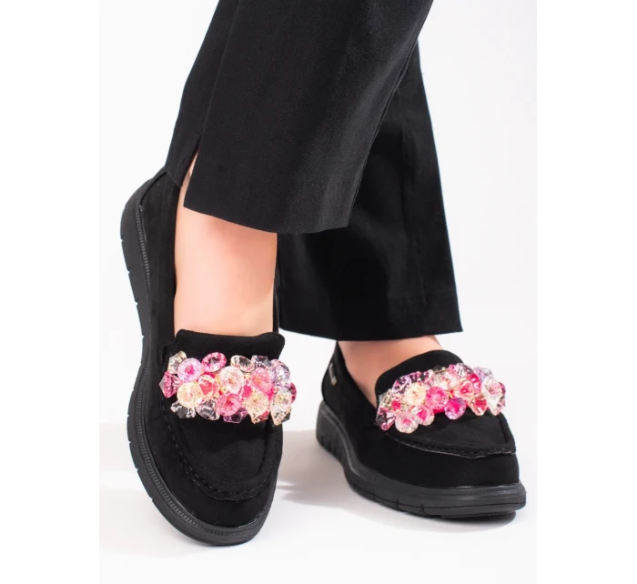 Trendy mokasíny dámské černé bez podpatku Trendy mokasíny dámské černé bez podpatku