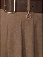 Dámské plisované sukně-šortky s páskem v barvě kamelové od FashionStreet CY0525 Dámské plisované sukně-šortky s páskem v barvě kamelové od FashionStreet CY0525