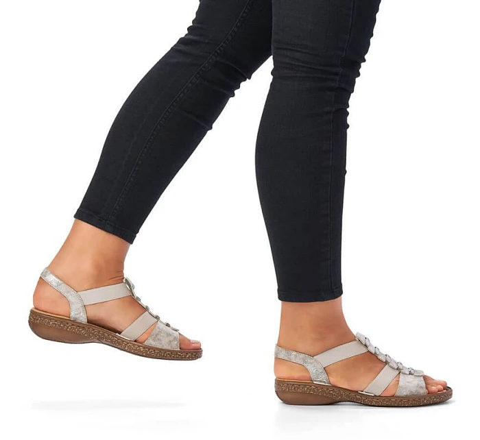 Dámské pohodlné nazouvací sandály model 22050522 - Rieker Dámské pohodlné nazouvací sandály model 22050522 - Rieker