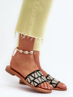 Dámské černé sandály na ploché podrážce model 21657438 - Boto