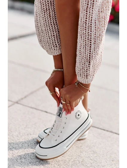 Zateplené Dámské Tenisky Na Platformě Eko Kůže Big Star model 21669595 Bílé - Big Star Shoes Zateplené Dámské Tenisky Na Platformě Eko Kůže Big Star model 21669595 Bílé - Big Star Shoes