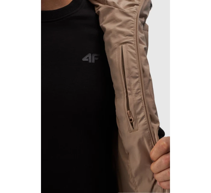 Pánský Péřový Bezrukávník S Kapucí Béžový 4FWAW24TVJAM144-83S