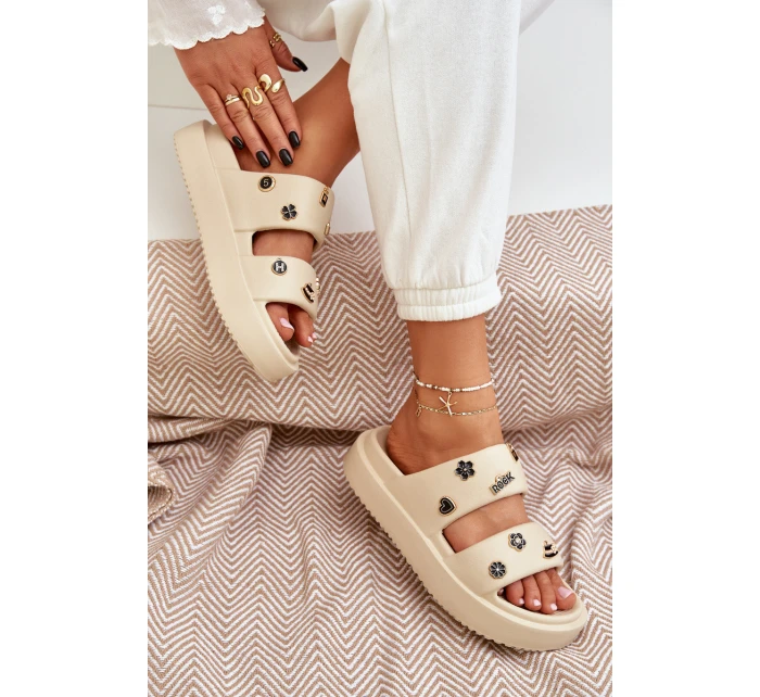 Dámské Pěnové Pantofle S Dekoracemi Béžové Ravanala Dámské Pěnové Pantofle S Dekoracemi Béžové Ravanala