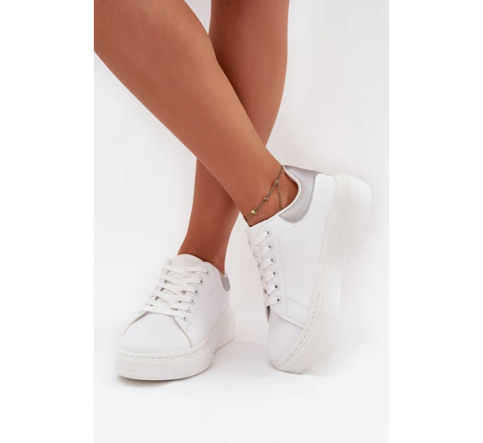 Dámské Tenisky Na Platformě Big Star SS274245 Bílá-Stříbrná Dámské Tenisky Na Platformě Big Star SS274245 Bílá-Stříbrná