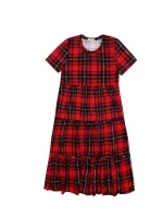 Dámská noční košile 360/021 červeno-černé káro - Karol