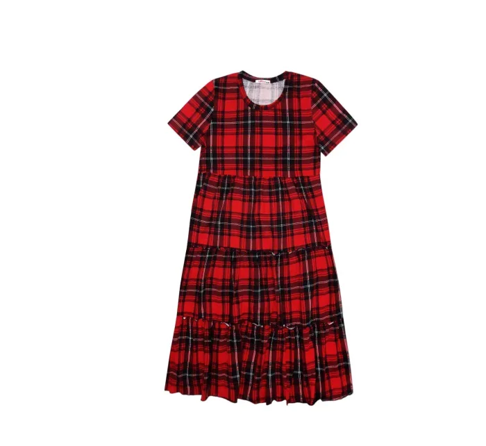 Dámská noční košile 360/021 červeno-černé káro - Karol