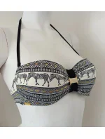 Vrchní díl plavek B4116-60010 černo-smetanový - Selmark