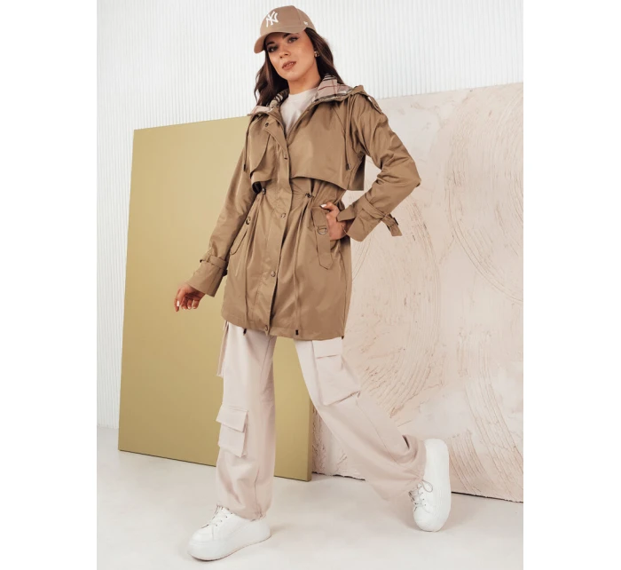 Dámská přechodná bunda parka MOZA tmavě béžová FashionStreet TY4284