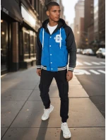 Pánská bunda bomber s kapucí modrá model 21986375 - Dstreet