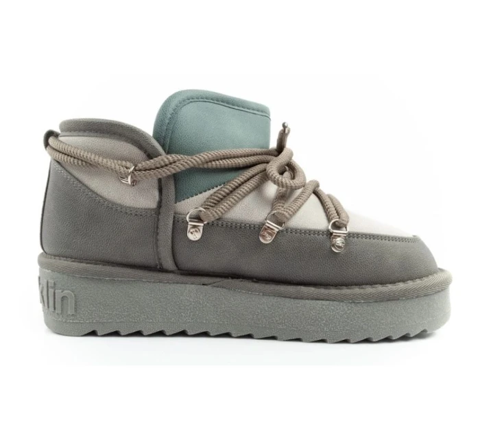 D.Franklin dámské sněhule zimní módní zateplené boty šedé dámské