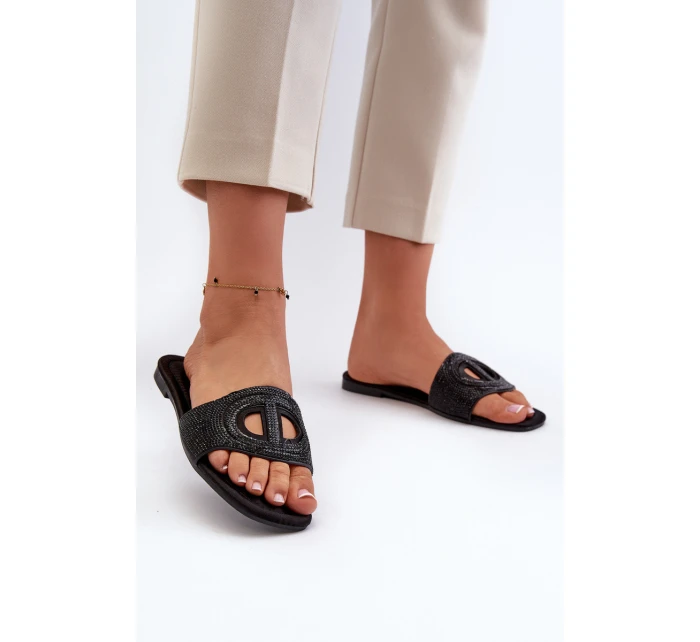 Dámské sandály na ploché podrážce černé Dimrose
