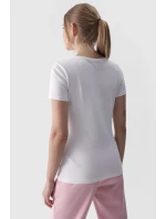 Hladké dámské tričko s logem bílé model 21668535 - 4F Hladké dámské tričko s logem bílé model 21668535 - 4F