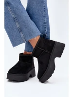 Dámské Nízké Sněhule Na Zasun S Oteplením S Hřejivým Kožíškem Černé Mavelle Dámské Nízké Sněhule Na Zasun S Oteplením S Hřejivým Kožíškem Černé Mavelle