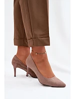 Ekologické semišové lodičky Sergio Leone 1336 Světle hnědé