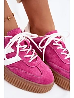 Dámské semišové tenisky na platformě fuchsiové model 22100209 - Boto Dámské semišové tenisky na platformě fuchsiové model 22100209 - Boto