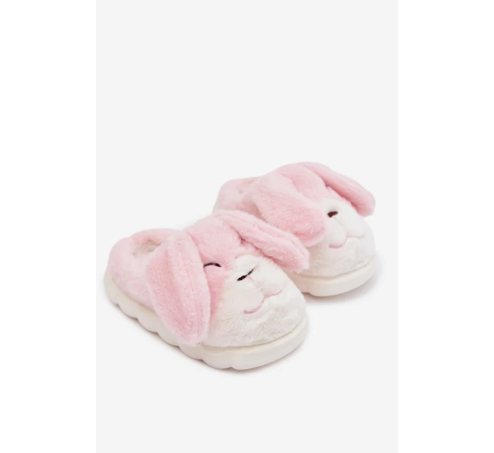 Dětské chlupaté bačkory – růžové s králíčky Farnise Dětské chlupaté bačkory – růžové s králíčky Farnise