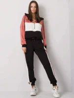 Dámská tepláková souprava HG-KMPL-5353.20X růžovo-černá - FPrice