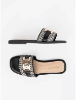 Pohodlné  nazouváky dámské černé na plochém podpatku