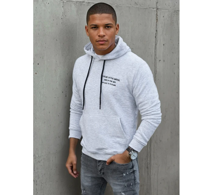 Pánská šedá mikina FashionStreet BX5462 Pánská šedá mikina FashionStreet BX5462